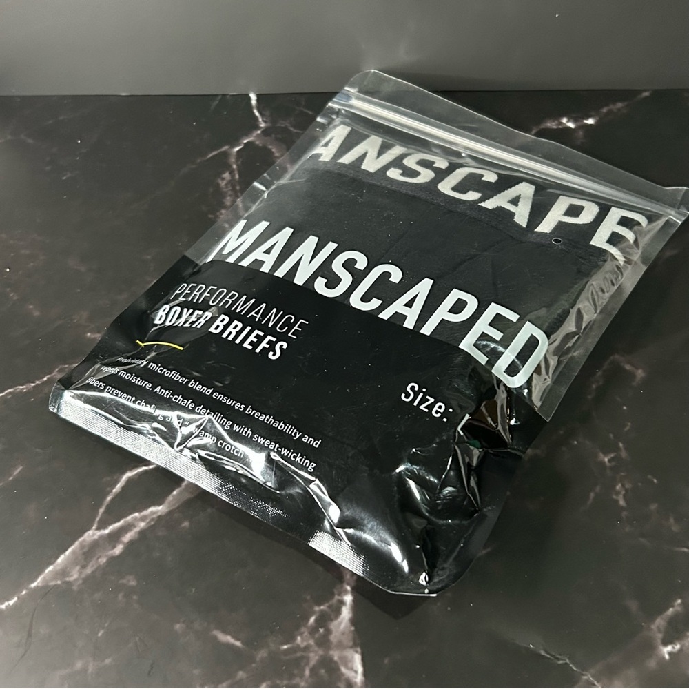 Manscaped Black Performance Boxer Briefs Size Large
